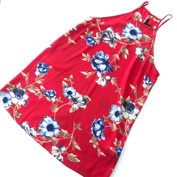Forever 21 Dresses & Skirts - Forever 21 Red Floral Mini Shift Dress Size M